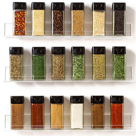 Pretty Display The Invisible Acrylic Spice Rack Strong Sturdy