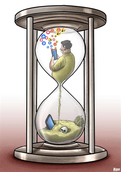 Wasting Precious Time On Social Media Cartoon Movement