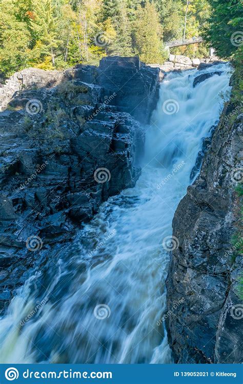 Beautiful Fall Color Of Montmorency Falls Stock Image