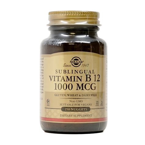 Exp 082025 Solgar Sublingual Vitamin B12 1000 Mcg 250 Nuggets On