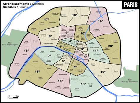 I Quartieri Di Parigi Sulla Mappa Mappa Dei Quartieri Di Parigi Francia