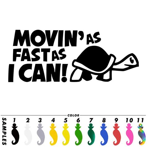 Moving As Fast As I Can Tortoise Car Sticker Window Auto Bumper PC Vinyl Decal Car Stickers