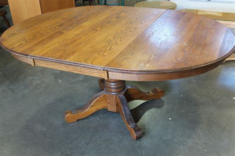 Round Oak Dining Table With Leaf