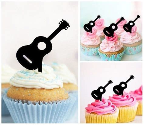Guitar Classic Music Instrument Cupcake 10 Toppers Laser Cut Etsy