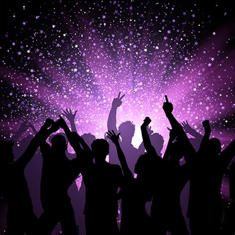 Party Crowd On Purple Stars Background 191771 Vector Art At Vecteezy