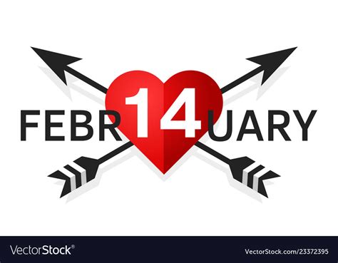 February 14th Simple Emblem Royalty Free Vector Image