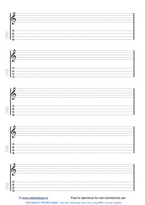 Blank Ukulele Chord Chart Pdf