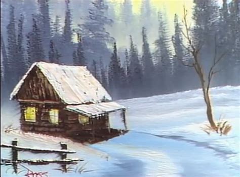 Bob Ross Winter Cabin Bob Ross Paintings Bob Ross Art Bob Ross