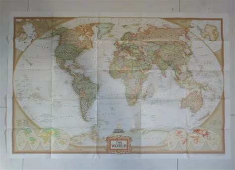 National Geographic World Executive Wall Map Poster Size 46 In X 30 In
