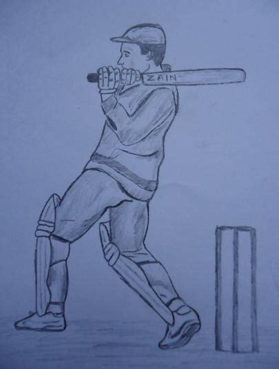 Pencil Sketches And Painting Cricket