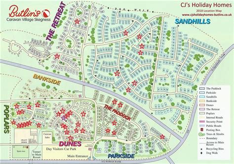 Butlins Skegness Caravan Village Map Cjs Holiday Homes