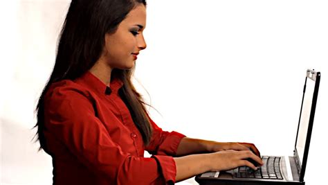 pretty latina woman working on laptop computer stock footage video 1238161 shutterstock