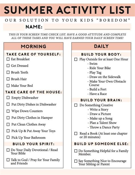 The Ultimate Summer Chores Checklist Kids Fresh Mommy Blog Kids