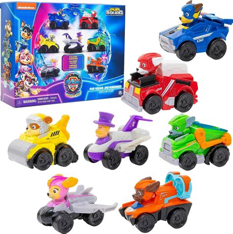 Paw Patrol The Mighty Movie Toy Vehicle Set 7 Pack With All Major