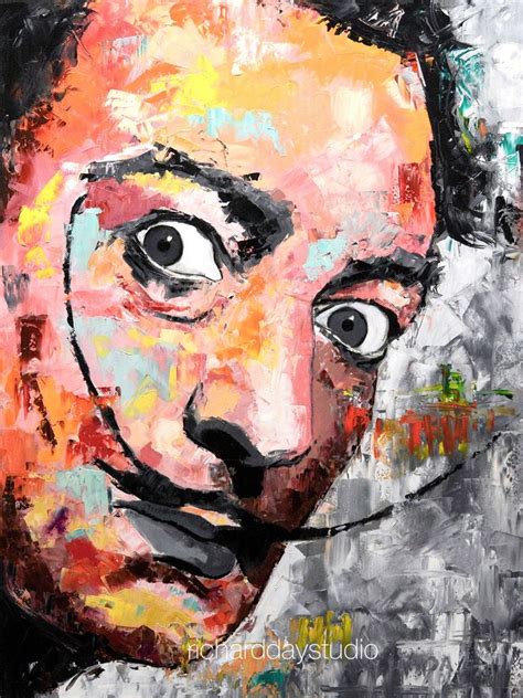 Salvador Dali Original Oil Painting 40 30 Portrait Large Wall