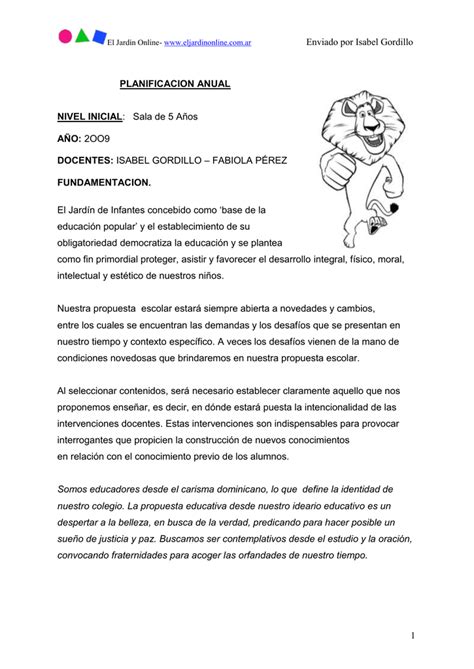 10:15 luego de merendar pasaremos organizados a jugar al aiere libre. Planificación anual para sala de 5 años