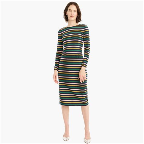 Jcrew Long Sleeve Striped Dress