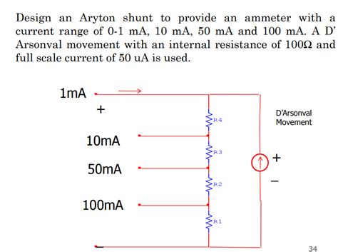 Solved Design An Aryton Shunt To Provide An Ammeter With A