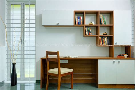 Modern Study Unit With Open And Closed Storage Units With Walnut Bronze
