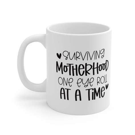 Funny Motherhood Coffee Mom Sayings Typography Tasse En Etsy