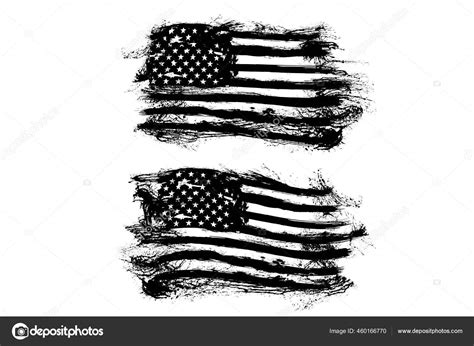 Usa Flag Distressed American Flag Set American Flag Illustration