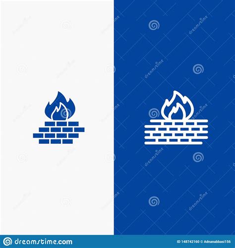 Firewall Solid Icon Fire Safety Vector Illustration Isolated On White