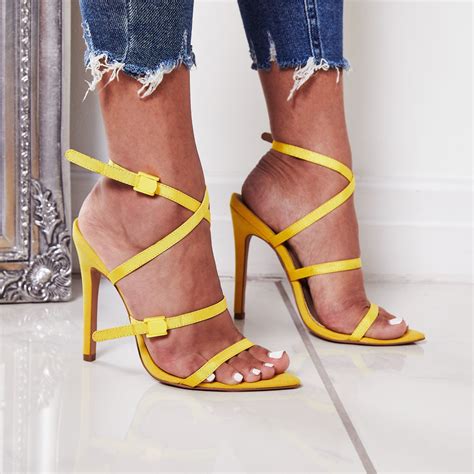 Summer sandals women high heels yellow cross fashion belt for women's ...