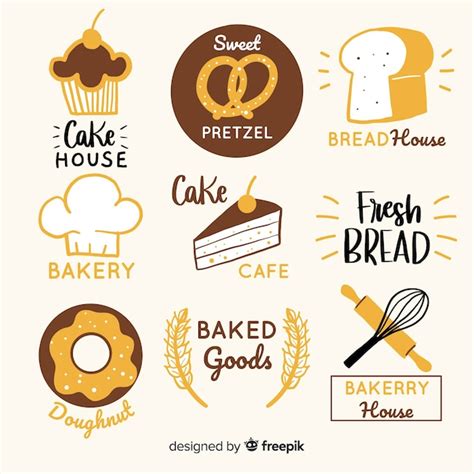 Premium Vector Hand Drawn Bakery Logos