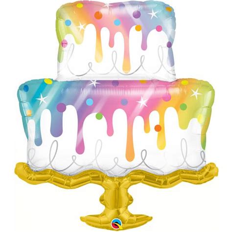 Helium Filled Foil Balloon Cardiff Balloons Rainbow Drip Cake