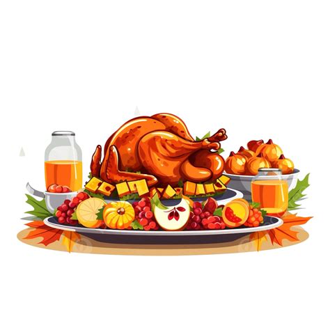 Flat Design Happy Thanksgiving Wallpaper With Food Happy Thanksgiving