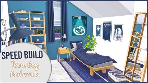 The Sims 4 Speed Build Bedroom For A Teen Boy Cc Links Youtube