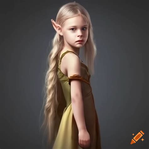 Stunning Portrait Of A Blonde Elf Girl On Craiyon