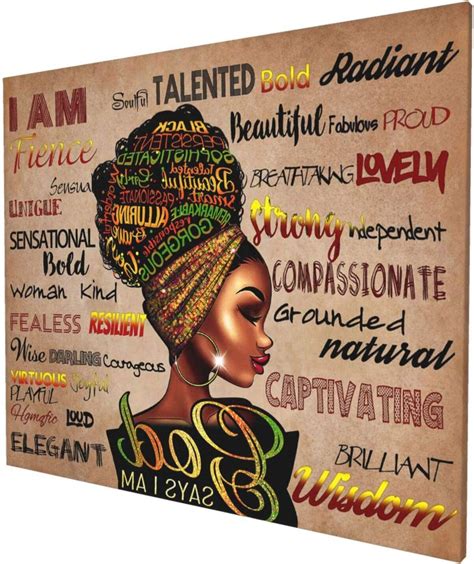 Amazon Com African American Canvas Wall Art Black Queen Woman Inspirational Giclee Prints