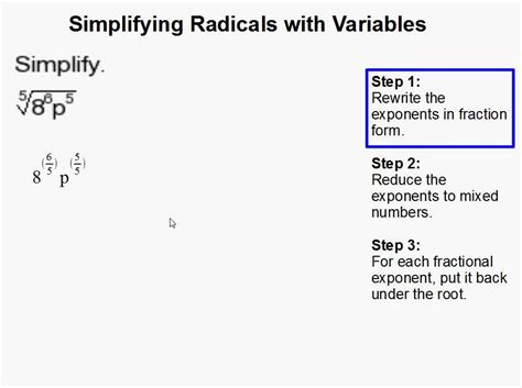 How To Simplify Radicals With Variables Youtube