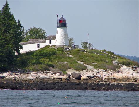 Burnt Island Lighthouse In Boothbay Harbor Maine This