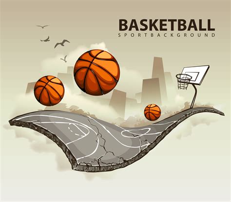 Vector Illustration Of Surreal Basketball Court 374777 Vector Art At