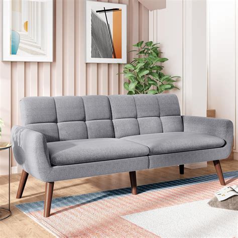 Convertible Futon Sofa Bed 3 Angles Adjustable Recliner Couch For