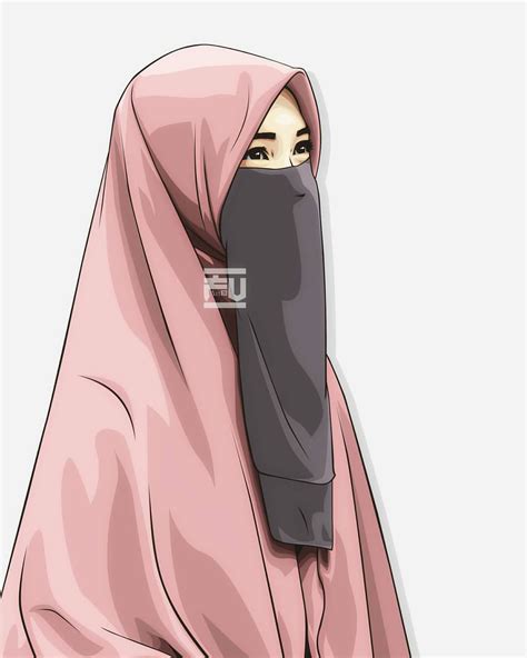 Vector Hijab Niqab Ahmadfu22 Hijab Cartoon Anime Muslimah