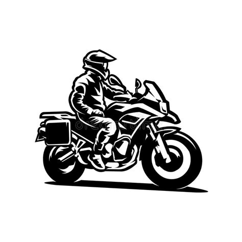 Motorrad Touren Vektor Isolierte Silhouette Vektor Abbildung