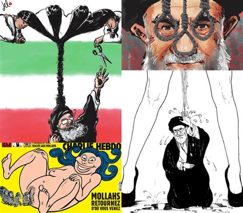 charlie hebdo caricature le guide suprême d iran mollahs retournez d où vous venez photos