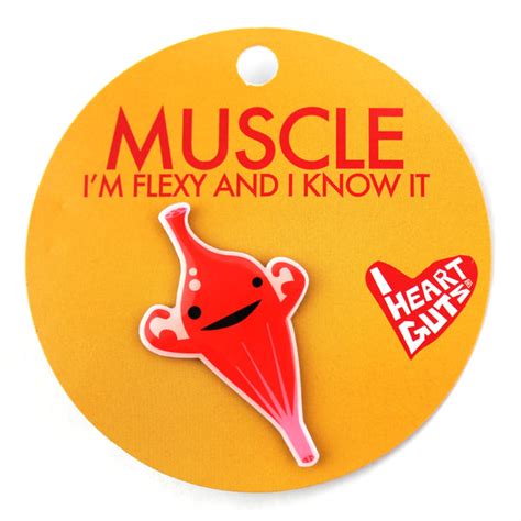Muscle Lapel Pin Im Flexy And I Know It I Heart Guts