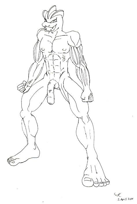 Rule 34 Abs Anthro Barefoot Front View Machoke Male Male Only