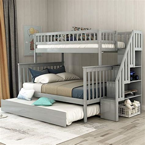 Buy Twin Over Full Bunk Bed With Trundle And Stairs Weyoung Wood