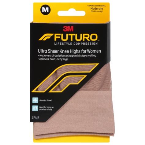 Futuro Women S Lifestyle Compression Ultra Sheer Nude Knee Highs M QFC