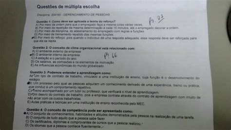 Prova Presencial Gerenciamento De Pessoas Unip Gerenciamento De Pessoas