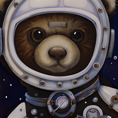 Teddy Bear Pilot In Space · Creative Fabrica