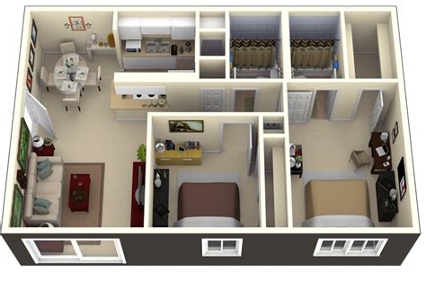 No floor plans to display. 50 Two "2" Bedroom Apartment/House Plans | Architecture ...