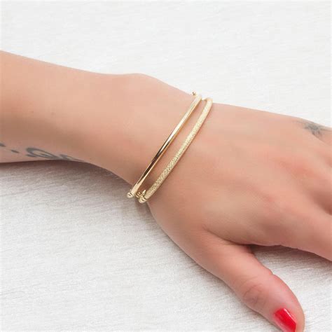 Gold Dainty Bracelet Oval Gold Bracelet Gold Bangle Bracelet Simple