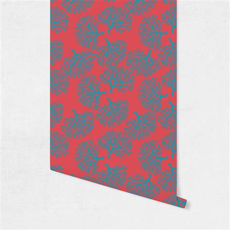 Coral And Teal Wallpaper And Surface Covering Youcustomizeit
