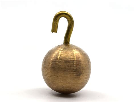 Brass Pendulum Bob With Hook 075 Dia 19mm Removable Hook — Hbarsci